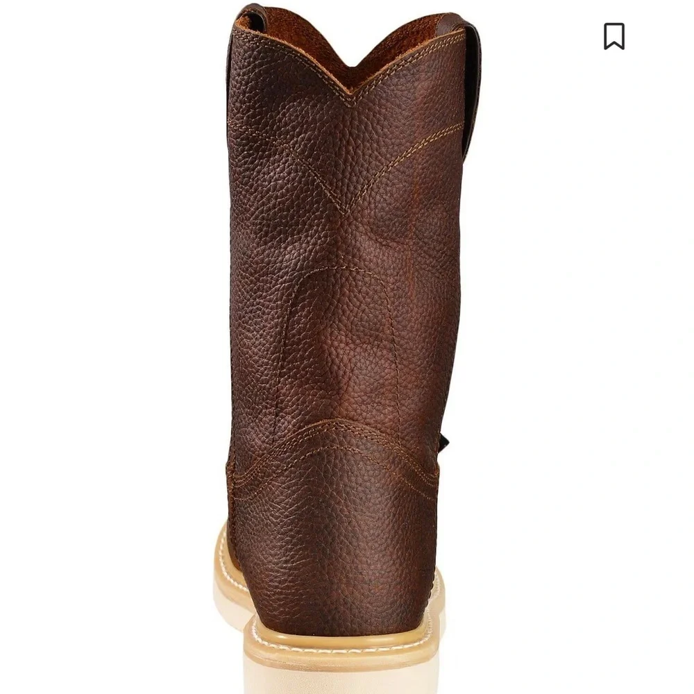 Justin Men’s Dark Brown Leather Work Boots